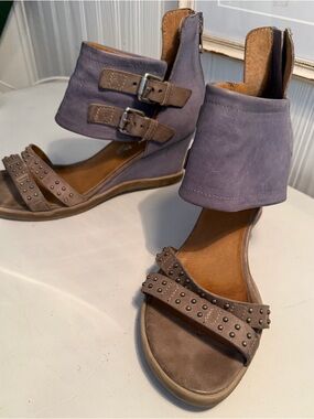 Mjus Lavender Ankle-Cuff Studded Taupe Sandals